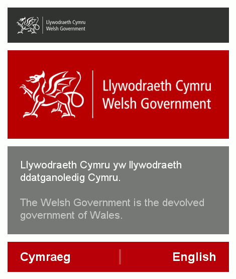 Screenshot of the Welsh Government website