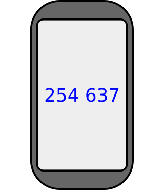Image of a phone displaying a 6-digit code